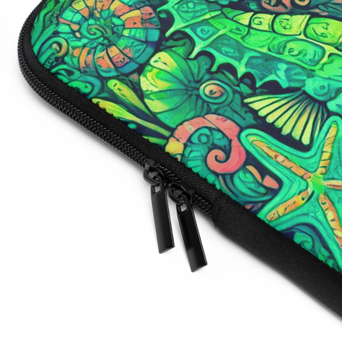 Tropical Laptop Sleeve, 5 Sizes - Perfect for Beach Lovers & Students / Seahorses,  Lime