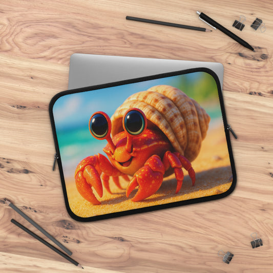Tropical Laptop Sleeve, 5 Sizes - Perfect for Beach Lovers & Students / Baby Hermit Crab