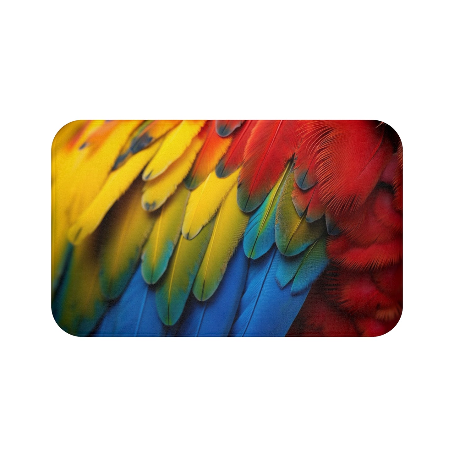 Macaw Feathers Bath Mat, 2 Sizes - Tropical Vibes for Home Decor