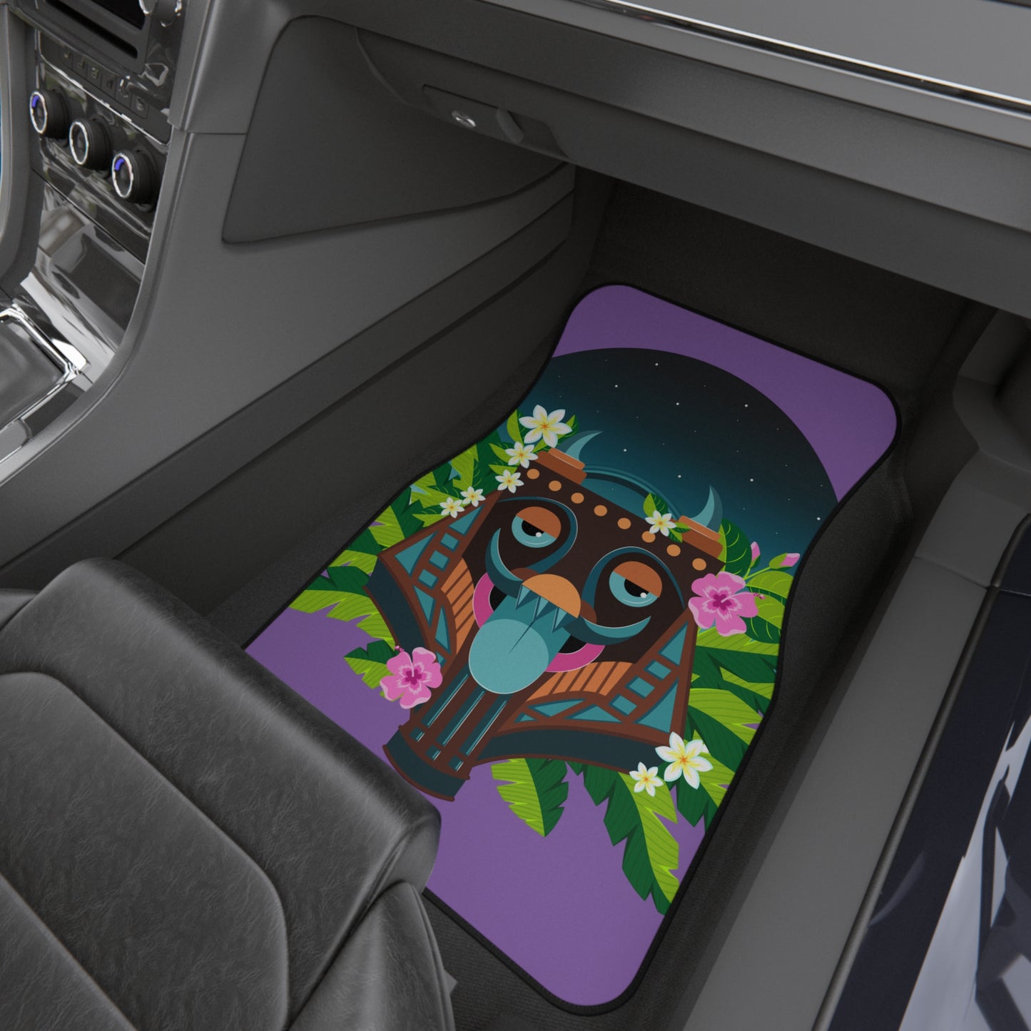 Tropical Tiki Boss MACRO Oke Car Floor Mats - SET of 2, light purple