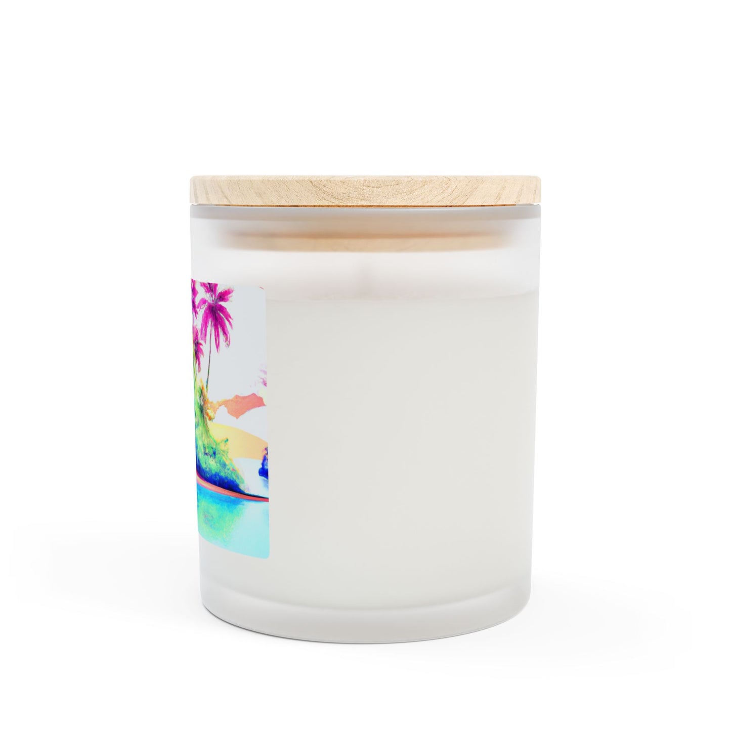 Frosted Glass Candle, 11oz - Watercolor Beach