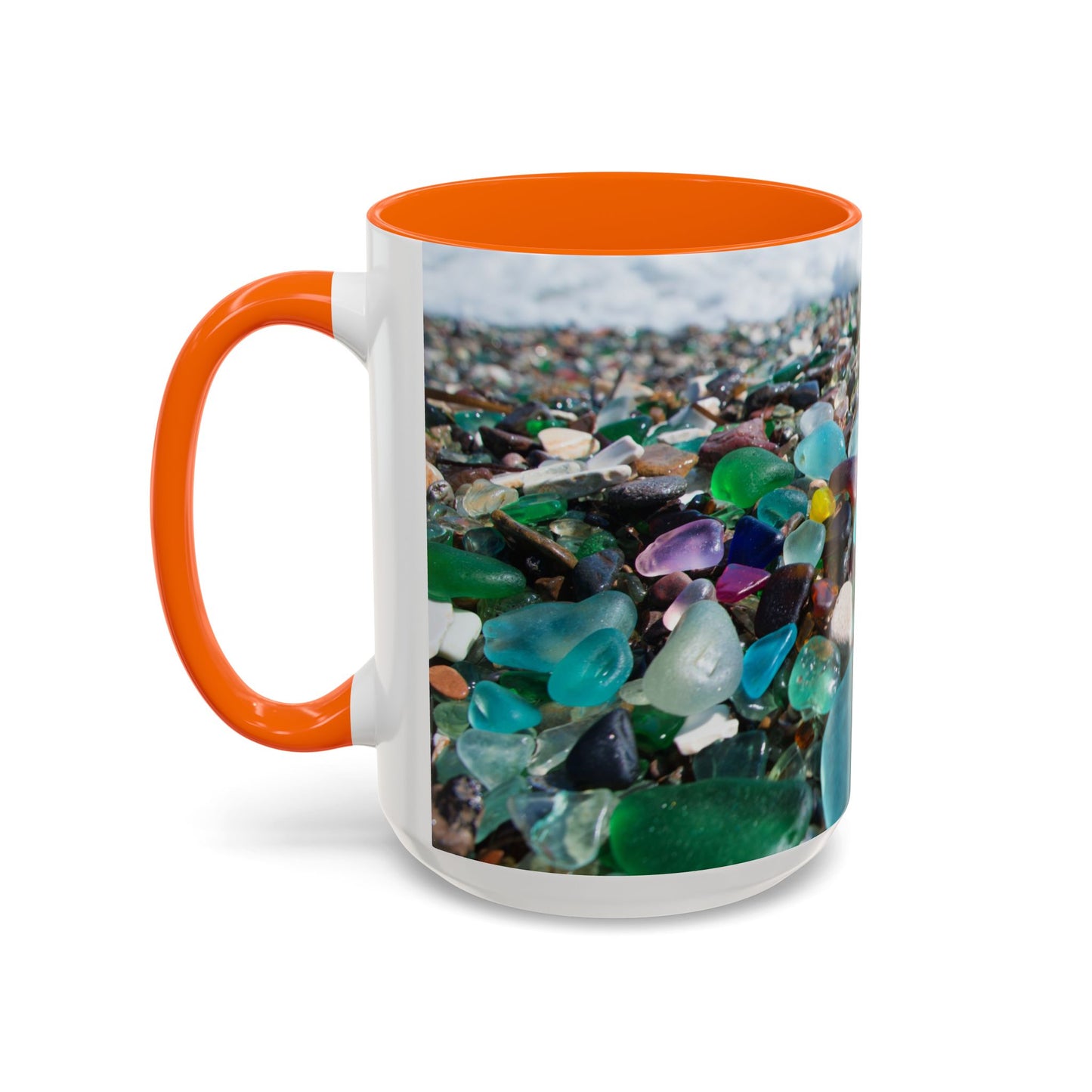 Coastal Accent Coffee Mug | Sea-Inspired Drinkware / Beach Glass Along Shoreline