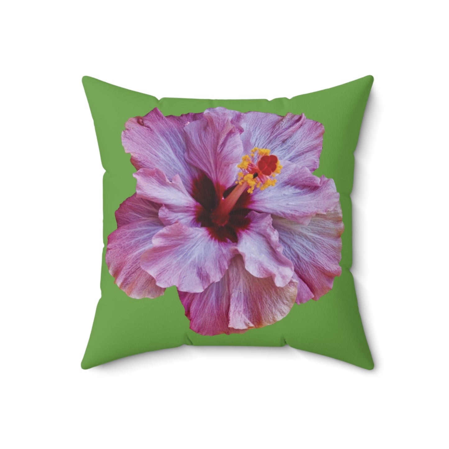 Decorative Pillow - Accent Cushion, 4 Sizes / Photo Purple Hibiscus, Green