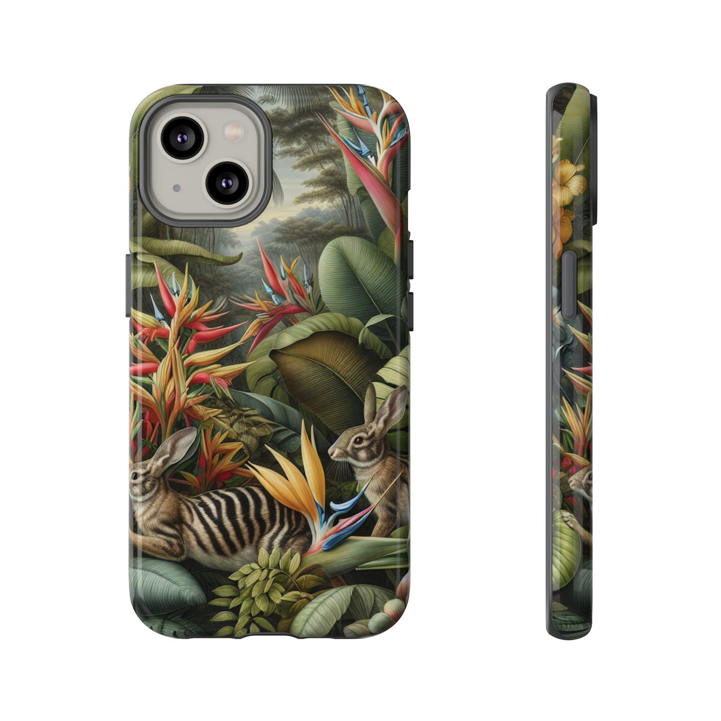 Rainforest Rabbit Outing Phone Case - Tough Cases with Summer Vibe