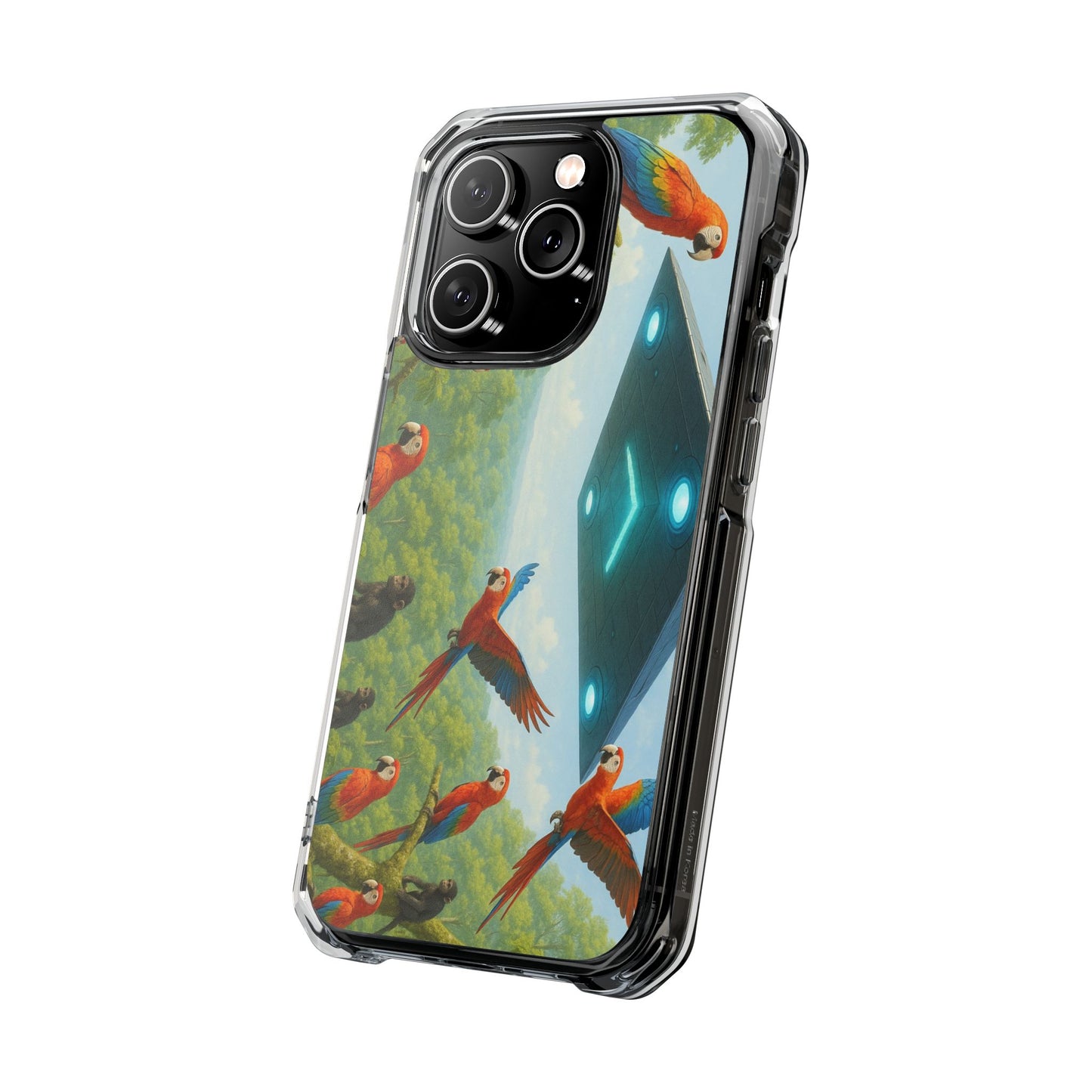 UFO and Macaws Magnetic Clear Phone Case, Many Models