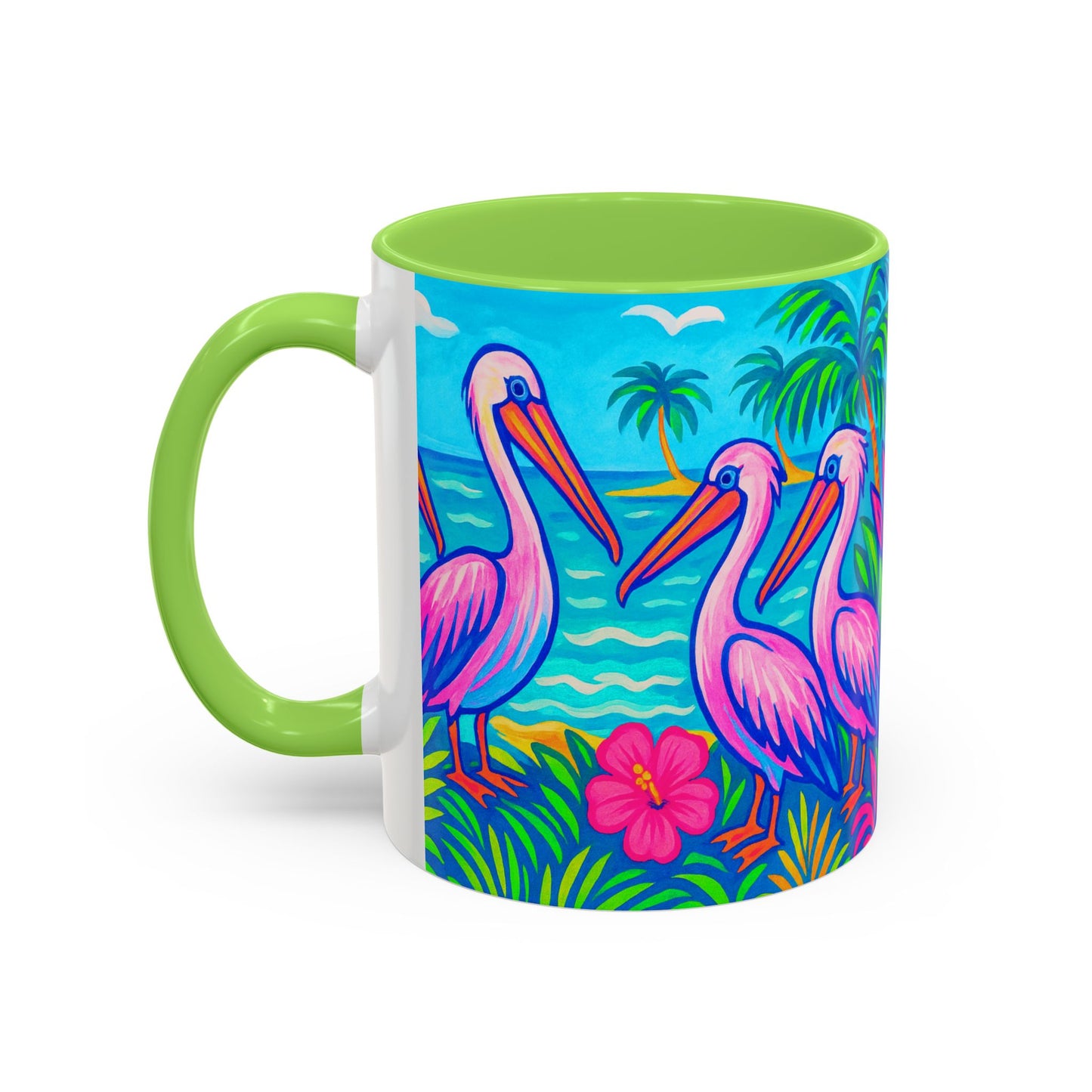 Accent Color Coffee Mug, Many Colors - 11oz & 15oz / Pelican Party