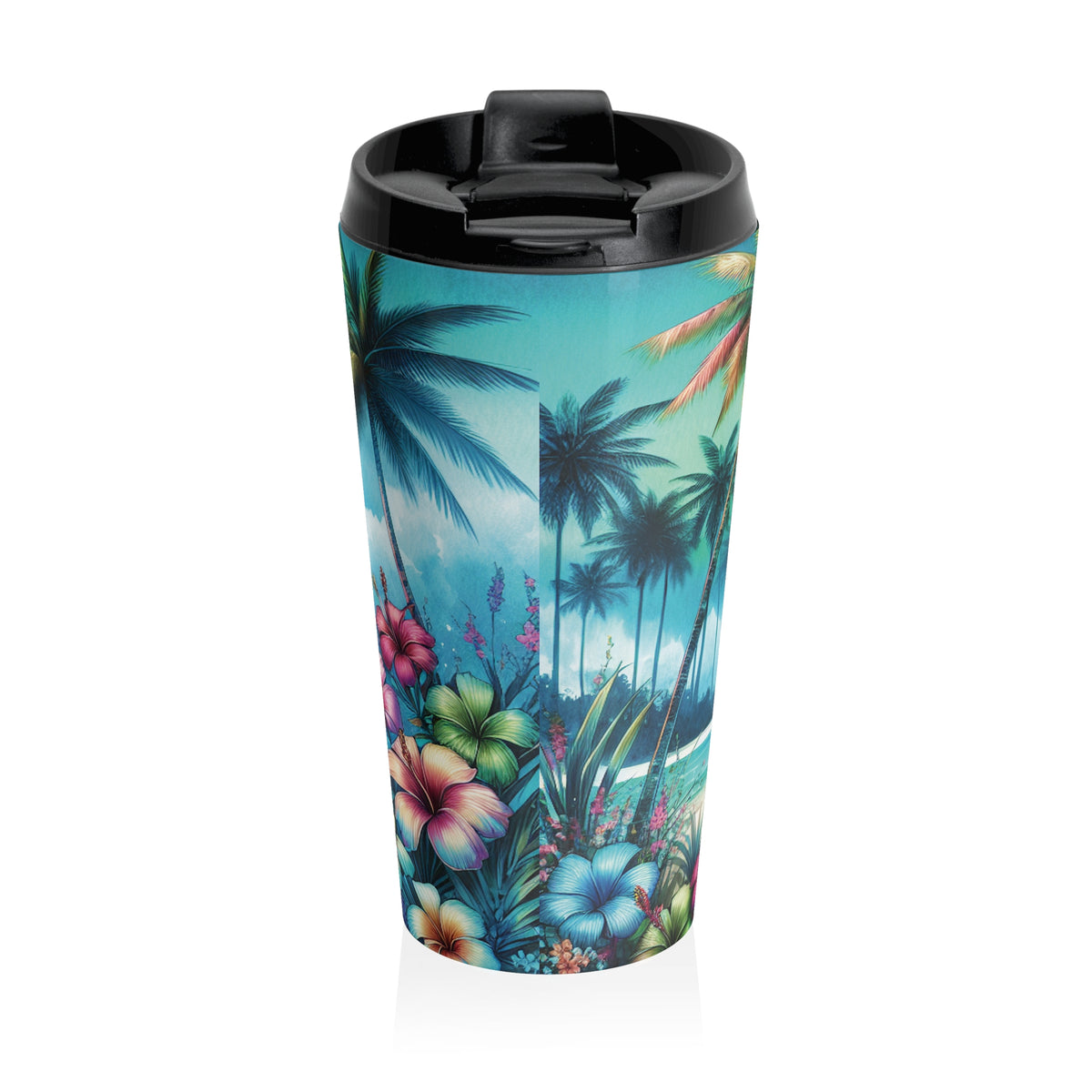15 oz. Stainless Steel Travel Mug / Morning Beach Vibes