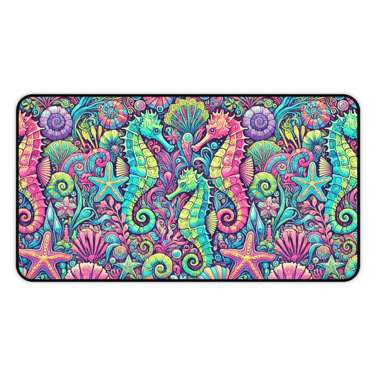 Tropical Mouse Pad/Desk Mat, 3 Sizes - Perfect for Home Office / Seahorses, Pop