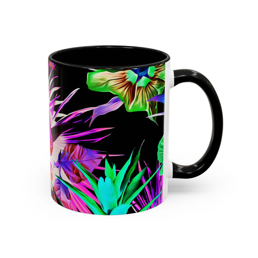 Accent Coffee Mug (11, 15oz), Plant Palooza, black / Various Colors