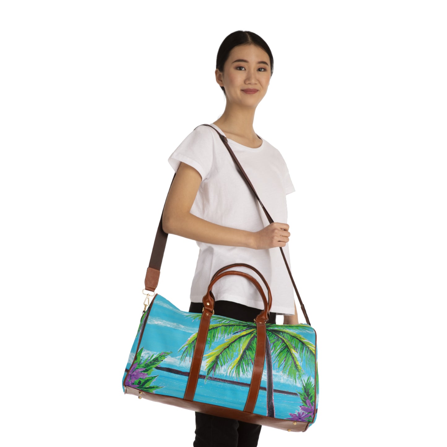 Tropical Waterproof Travel Bag - Perfect for Beach Getaways / Calm Beach