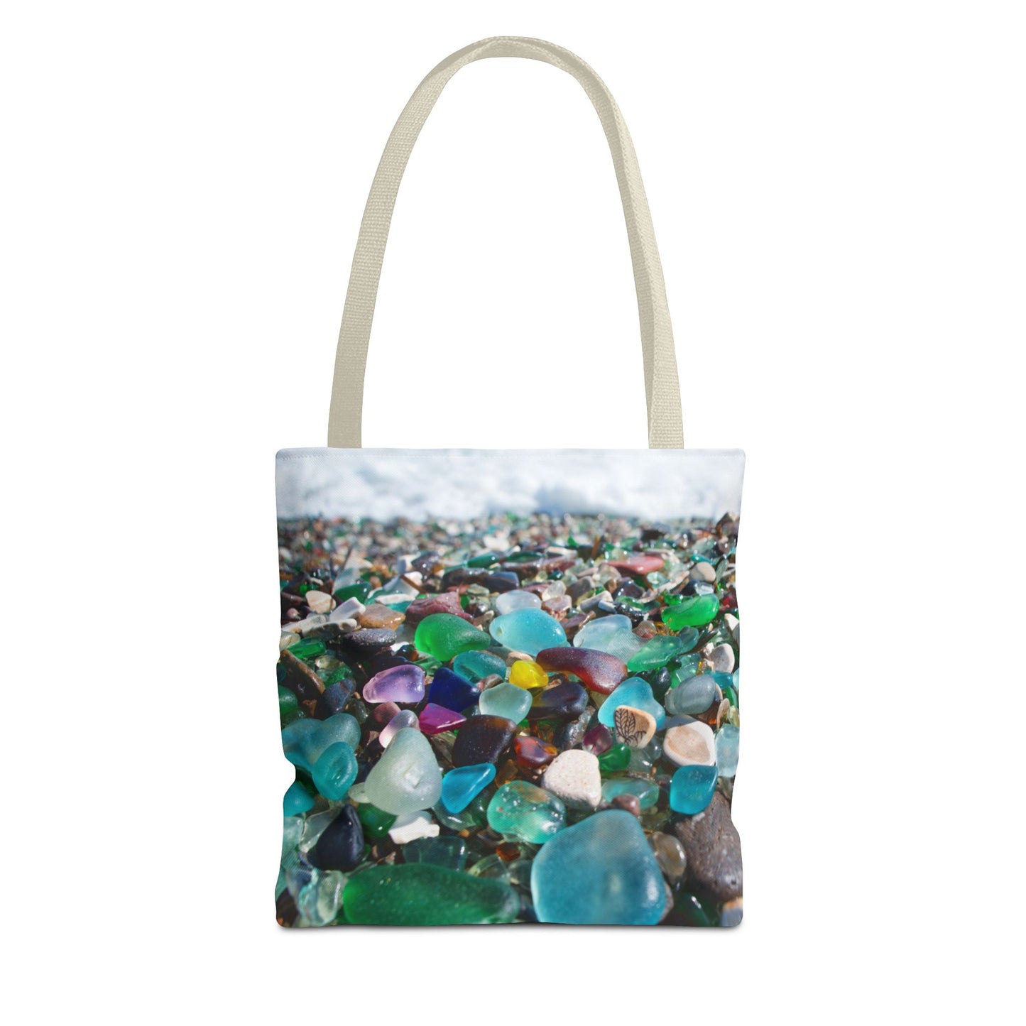 Beach Glass Tote Bag - Colorful Coastal Design, 3 Sizes