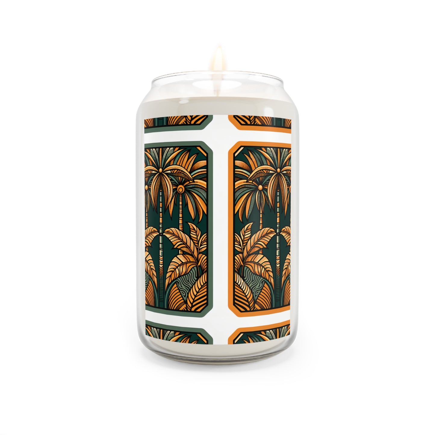 Scented Candle, 13.75oz - Deco Palm Grove, Brown/Green