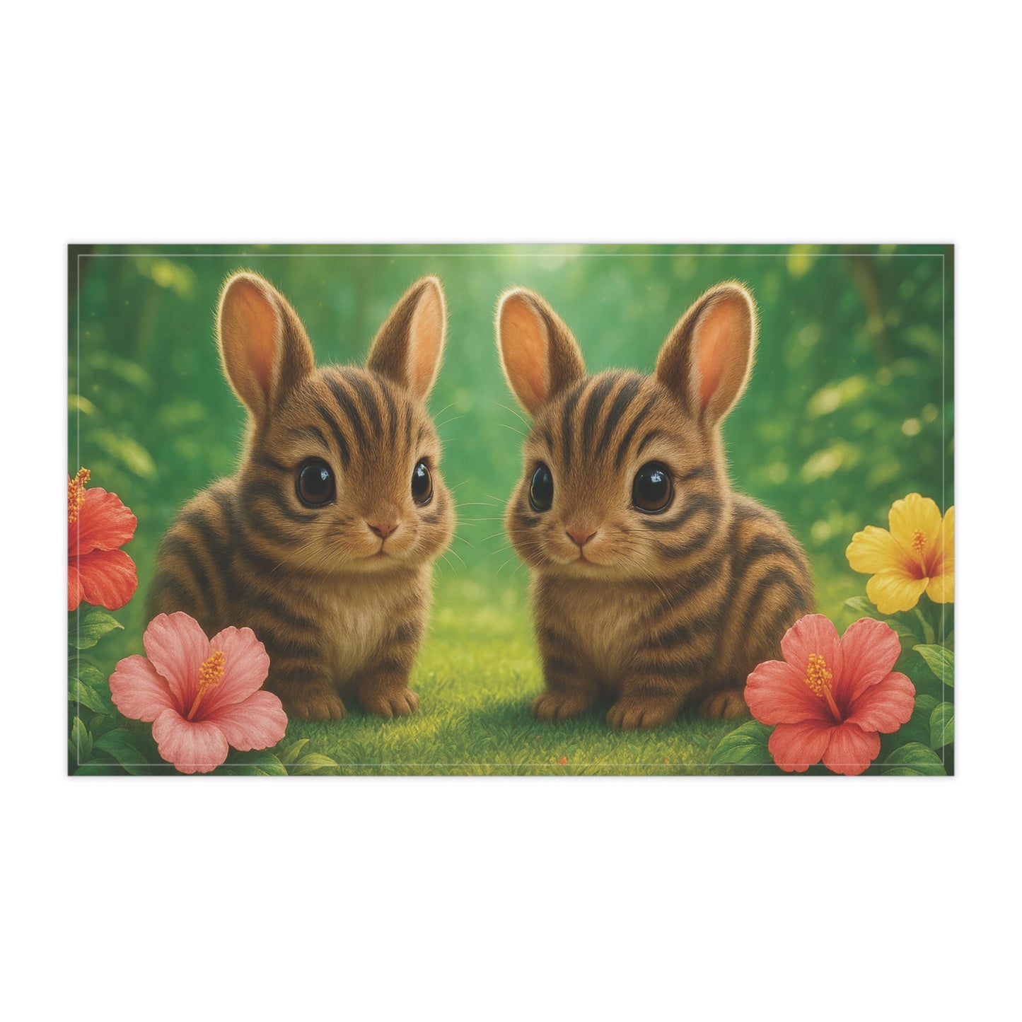 Tropical Tea Towels – Paradise Kitchen Decor / Baby Sumatran Rabbits, Macro
