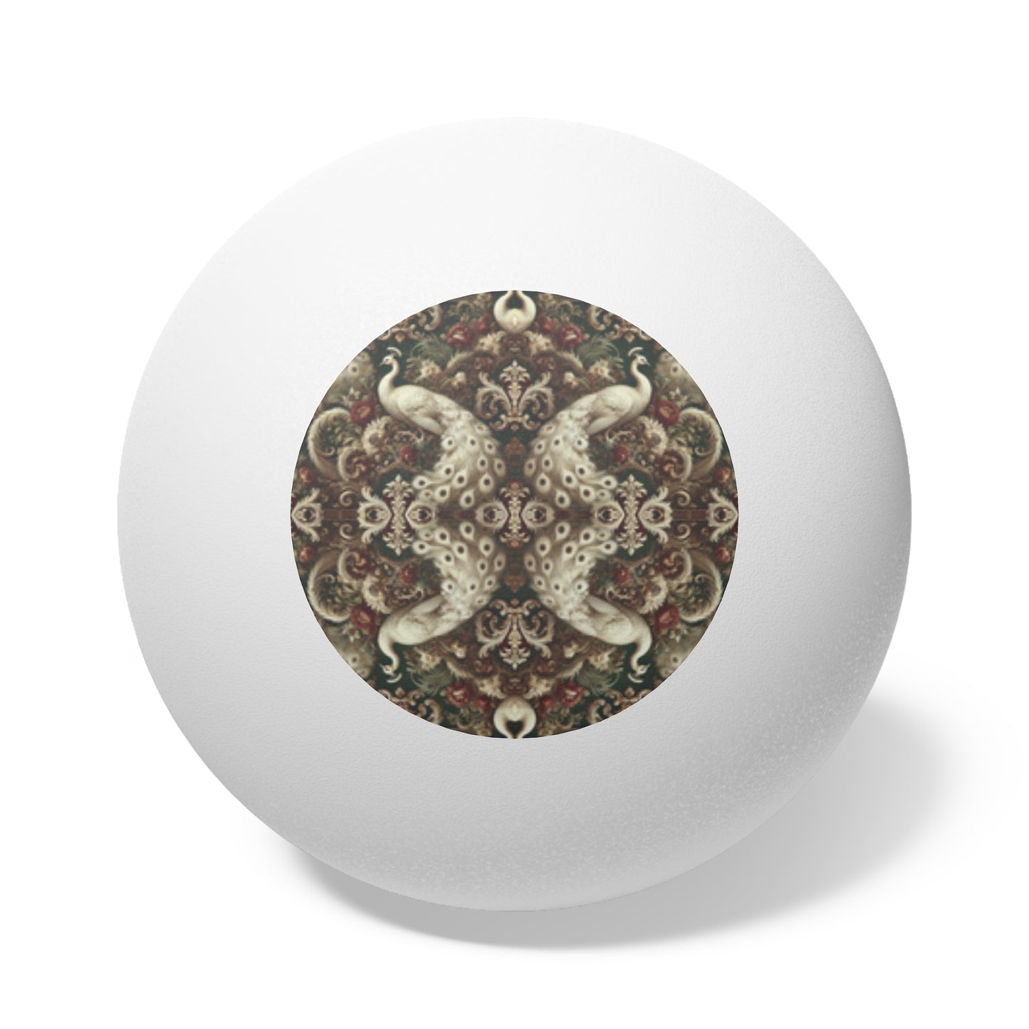 Tropical Paradise Ping Pong Balls - 6 Pack with White Peacock Kaleido