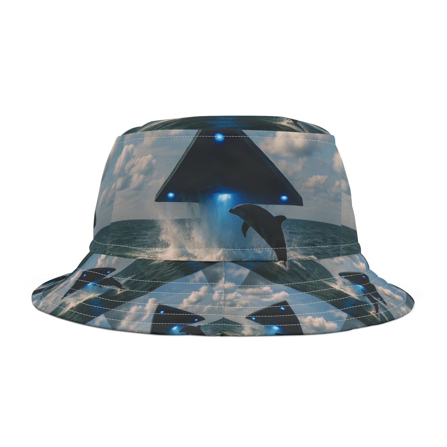 Tropical Polyester Bucket Hat, 2 Sizes - UFO and Dolphin