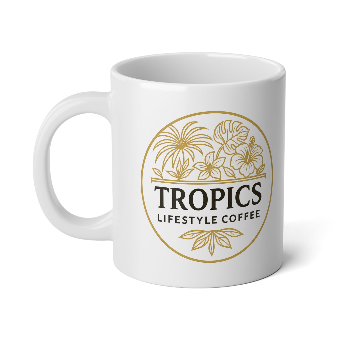 Jumbo Mug, 20oz, Gold TLCoffee Logo | Tropical Coffee Cup