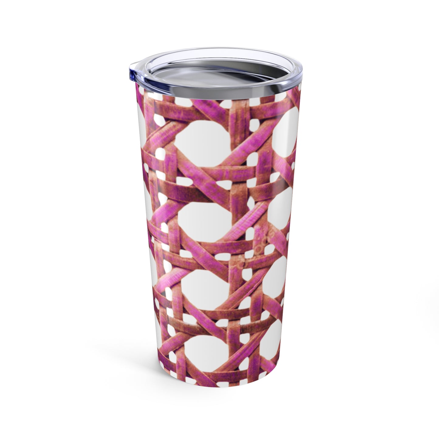 20oz Tropical Glossy Tumbler, Stainless Steel / Hibiscus Wicker