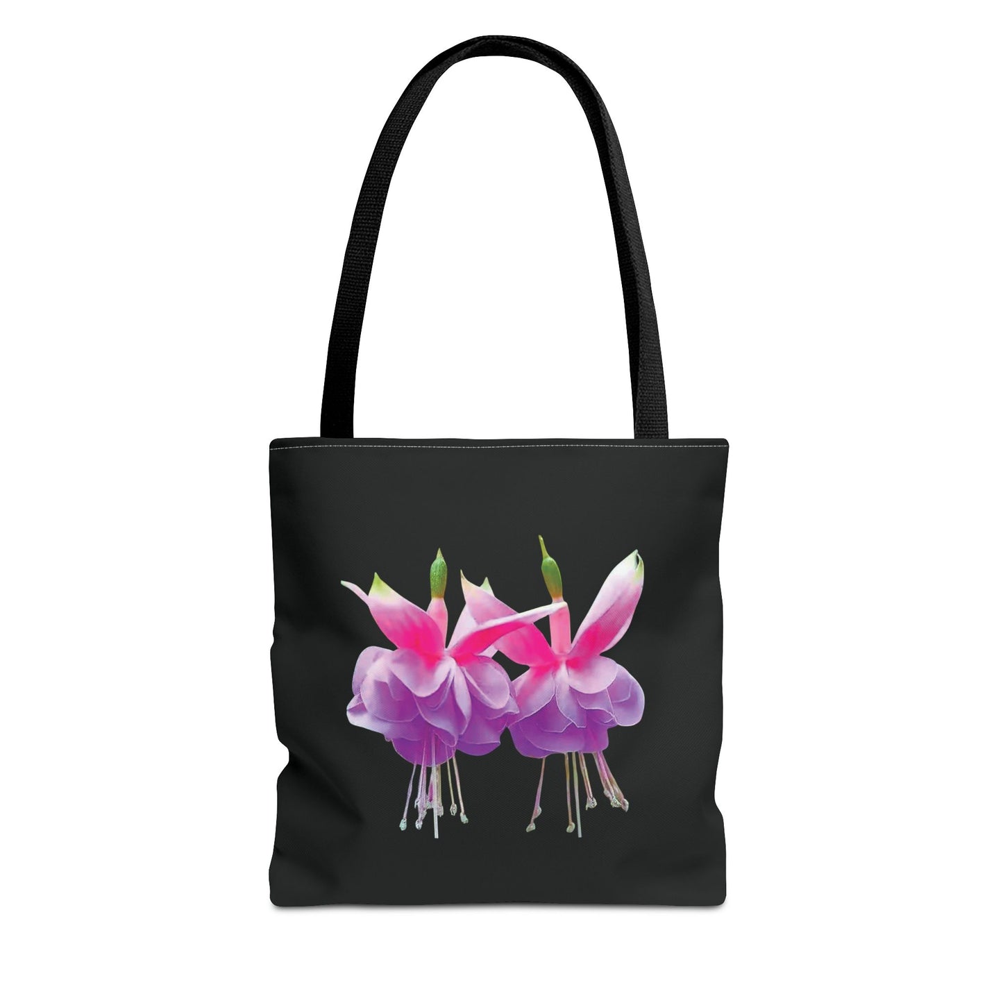 Tropical Real Two Fuchsias/Black Tote Bag - 3 Sizes