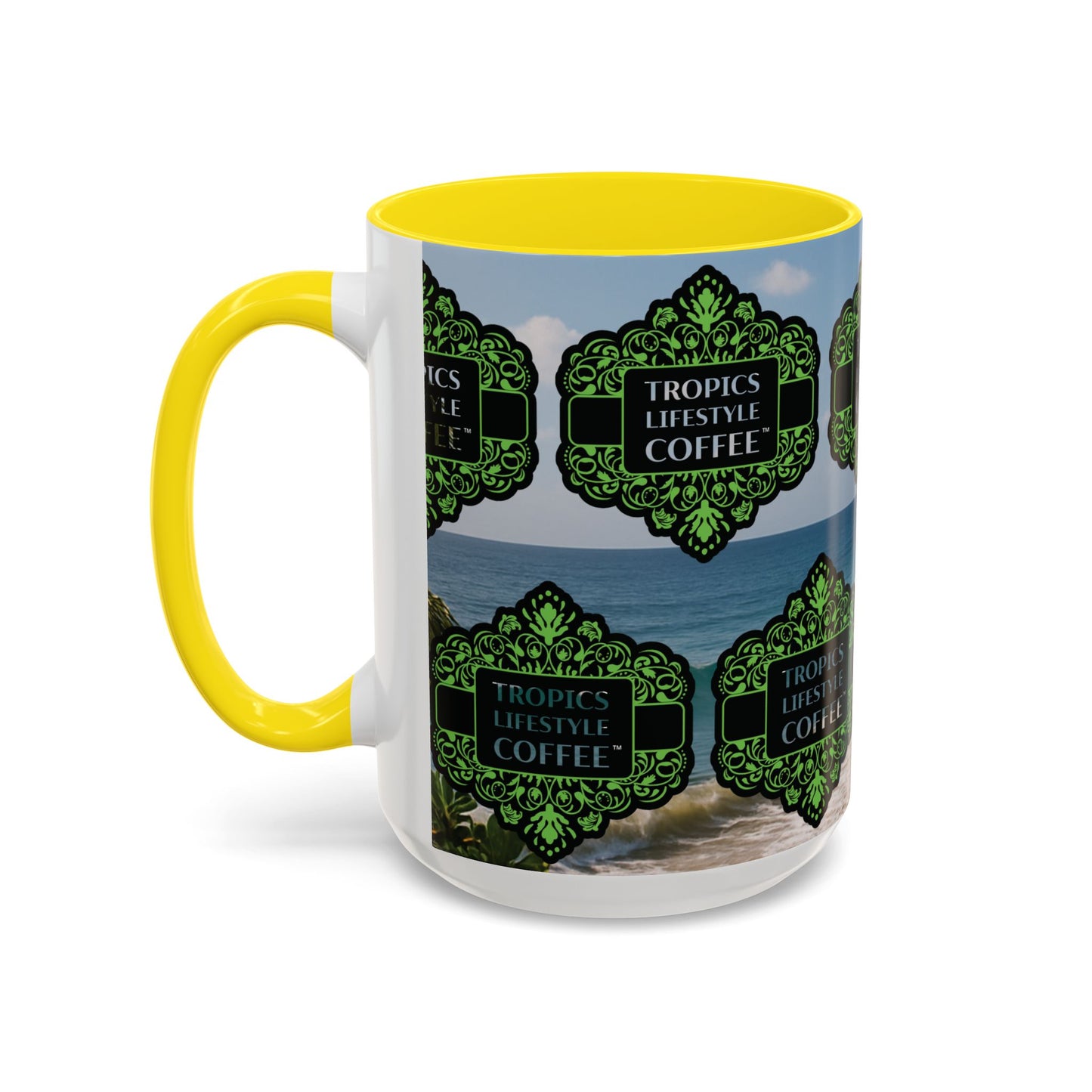 Accent Coffee Mug (11, 15oz), 8 Colors - Tropics Lifestyle Coffee, Meet You There