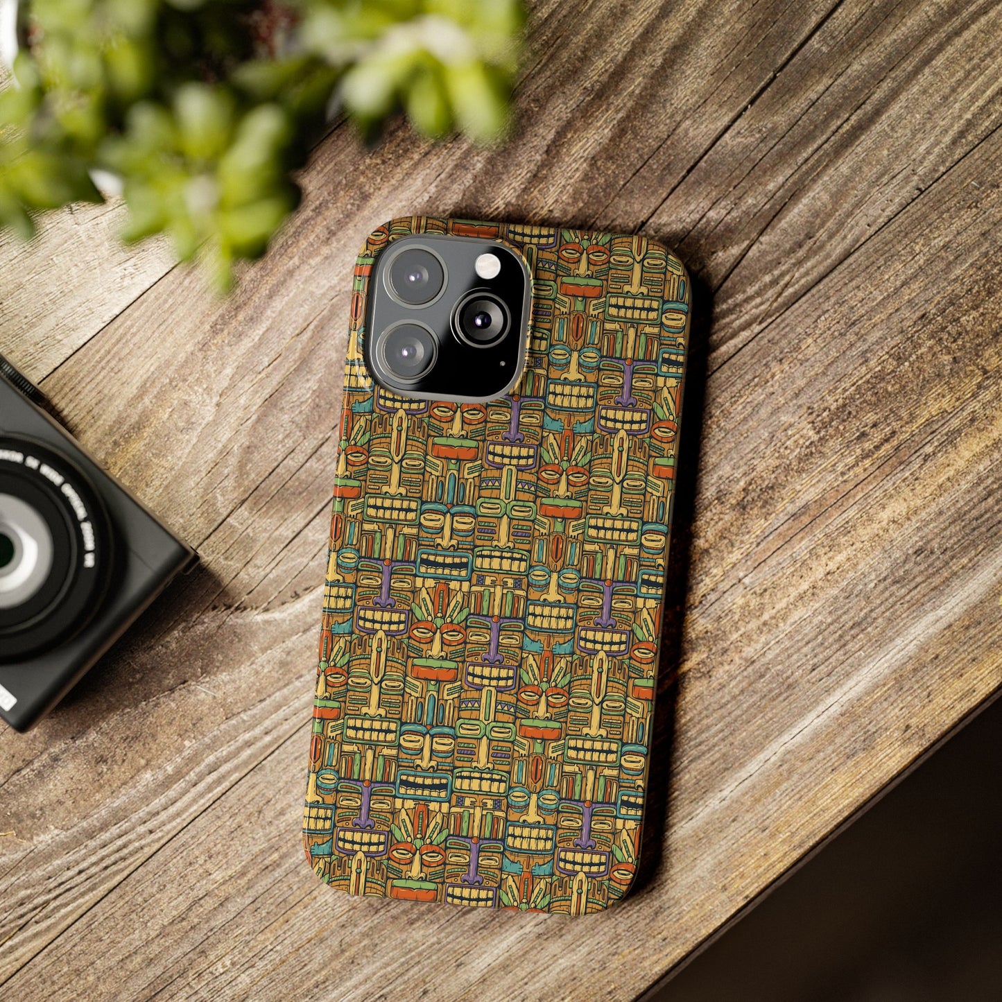 Slim Phone Cases - Colorful Tiki Party