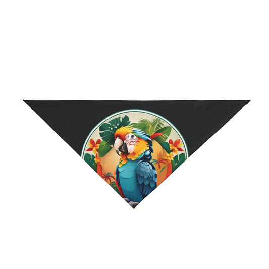 Black Parrot Friend Tropical Pet Bandana, 2 Sizes - Stylish accessory for dogs & cats