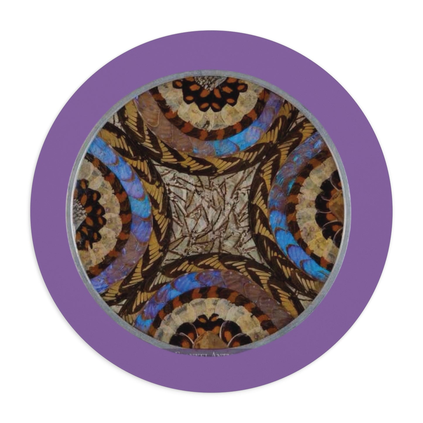 Tropical Mouse Pad, 2 Shapes - Beach Vibes for Home Office & Gamer / Real Butterfly Wing Art, Lt. Purple