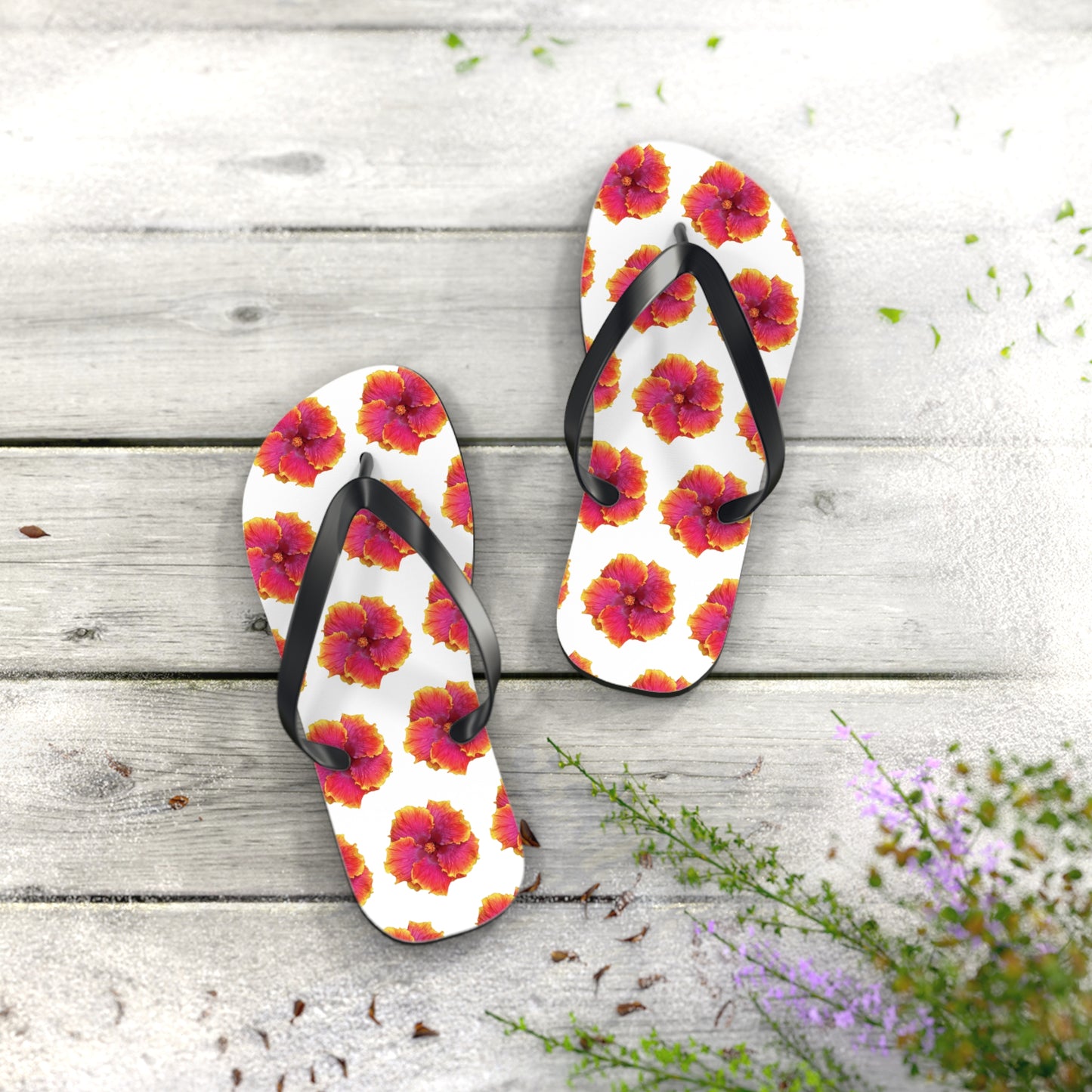 Flip Flops - Sunset Hibiscus