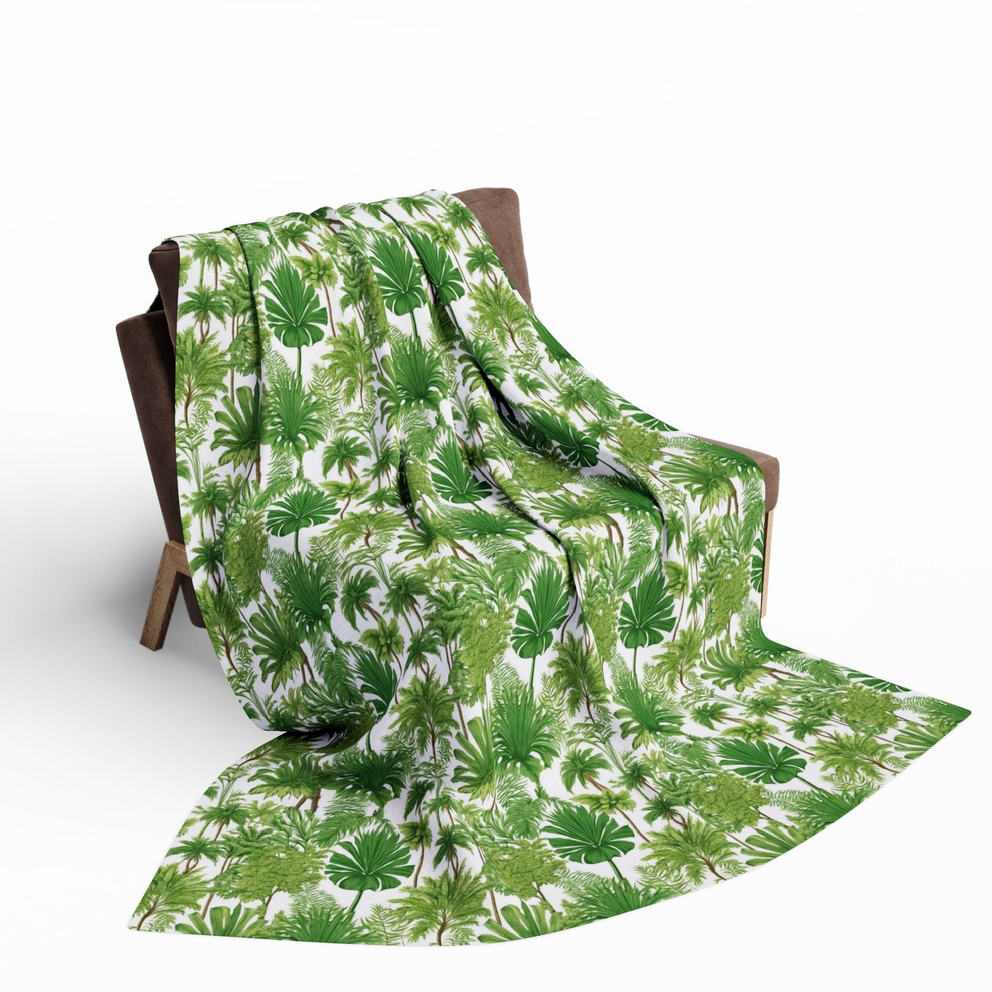 Fantasy Green Palms in Paradise Fleece Blanket - Colorful Tropical Design