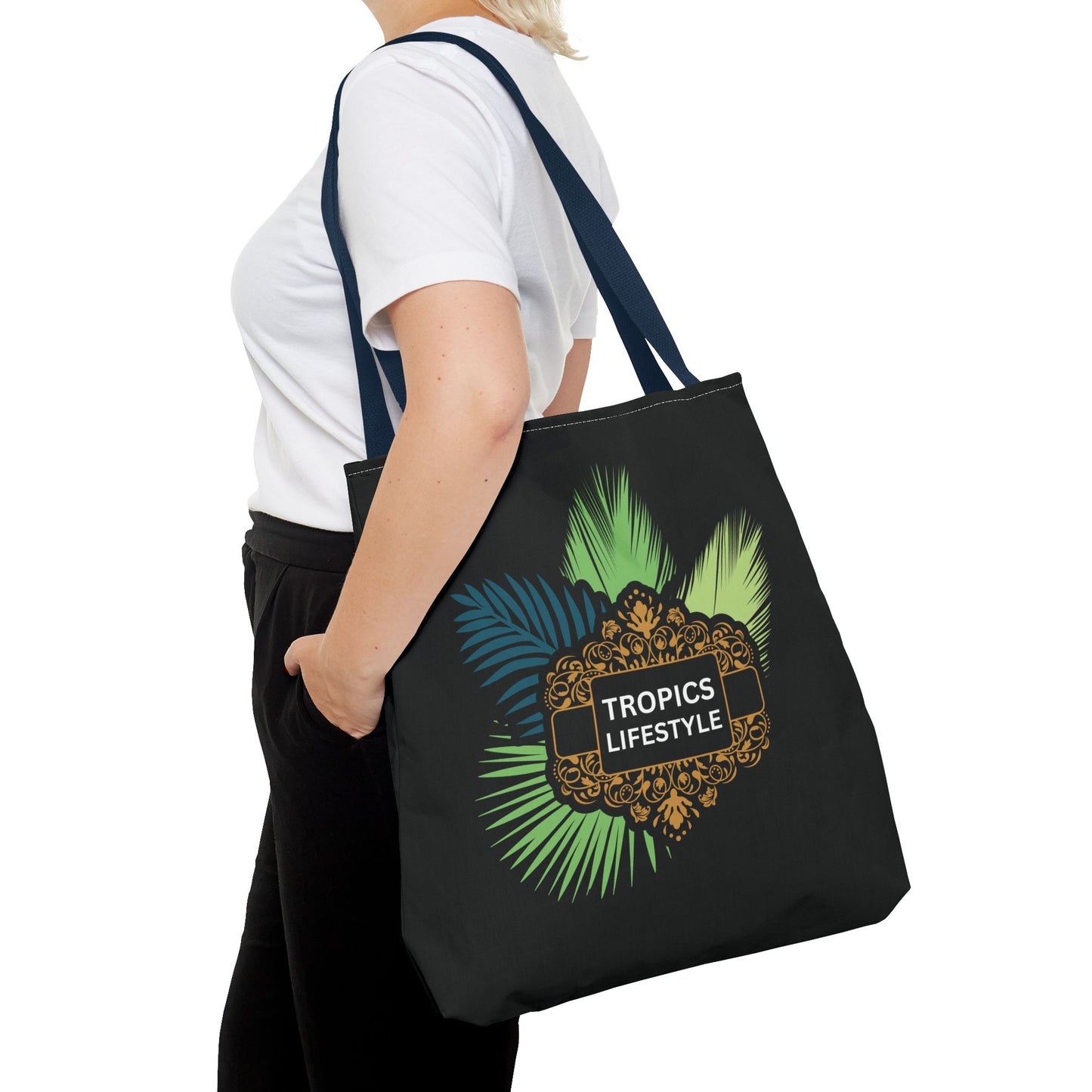 Elegant Tropics Lifestyle Logo Tote Bag - 3 Sizes, Black