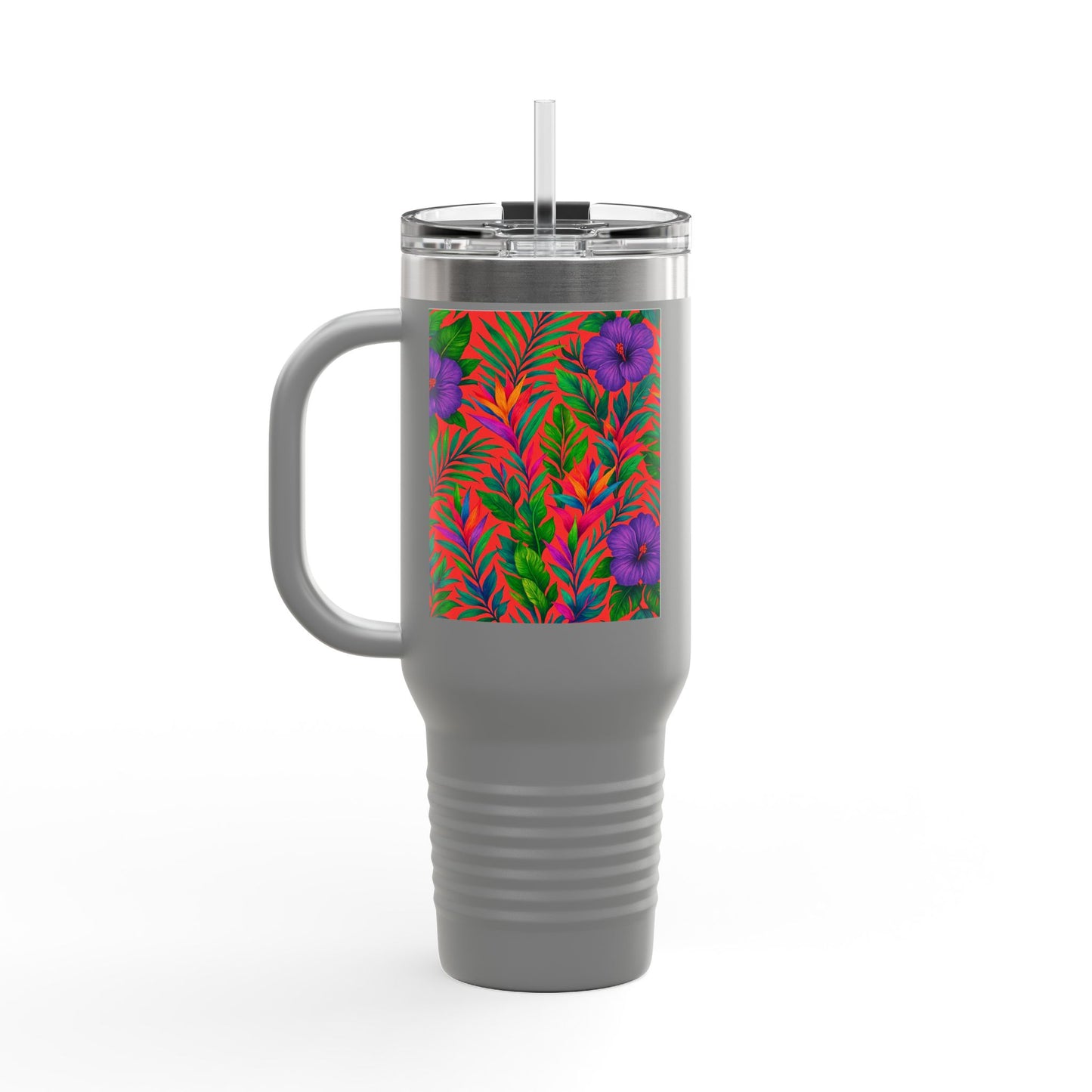 Midnight Flower Coral Insulated Travel Mug - 40oz - Perfect for Outdoor Adventures