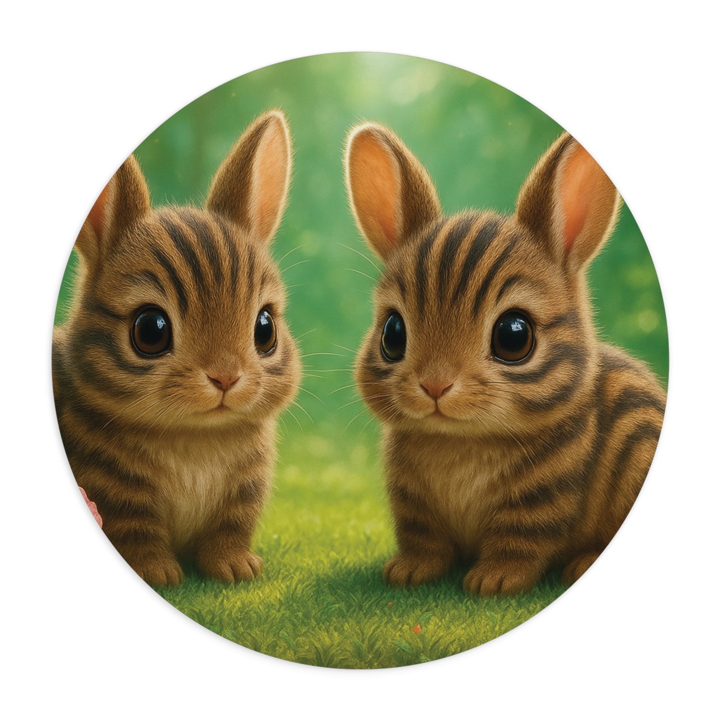 Tropical Mouse Pad, 2 Shapes - Beach Vibes for Home Office & Gamer / Rainforest Two Sumatran Rabbits