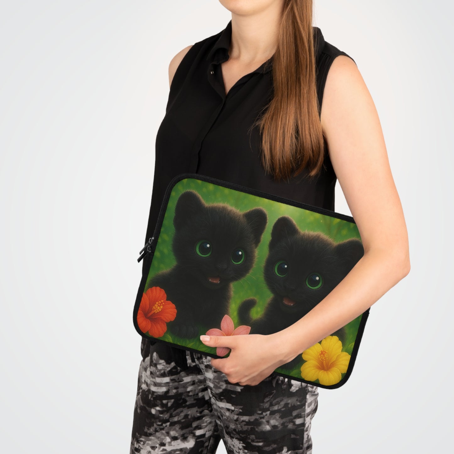 Tropical Laptop Sleeve, 5 Sizes - Perfect for Animal Lovers & Students / Baby Black Panthers