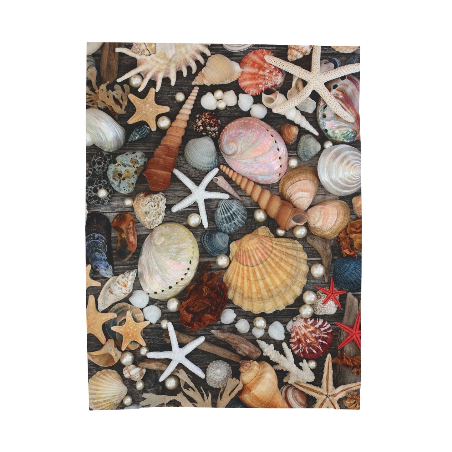 Tropical Today's Shell Catch Velveteen Plush Blanket - Cozy Home Decor for Coastal Lovers