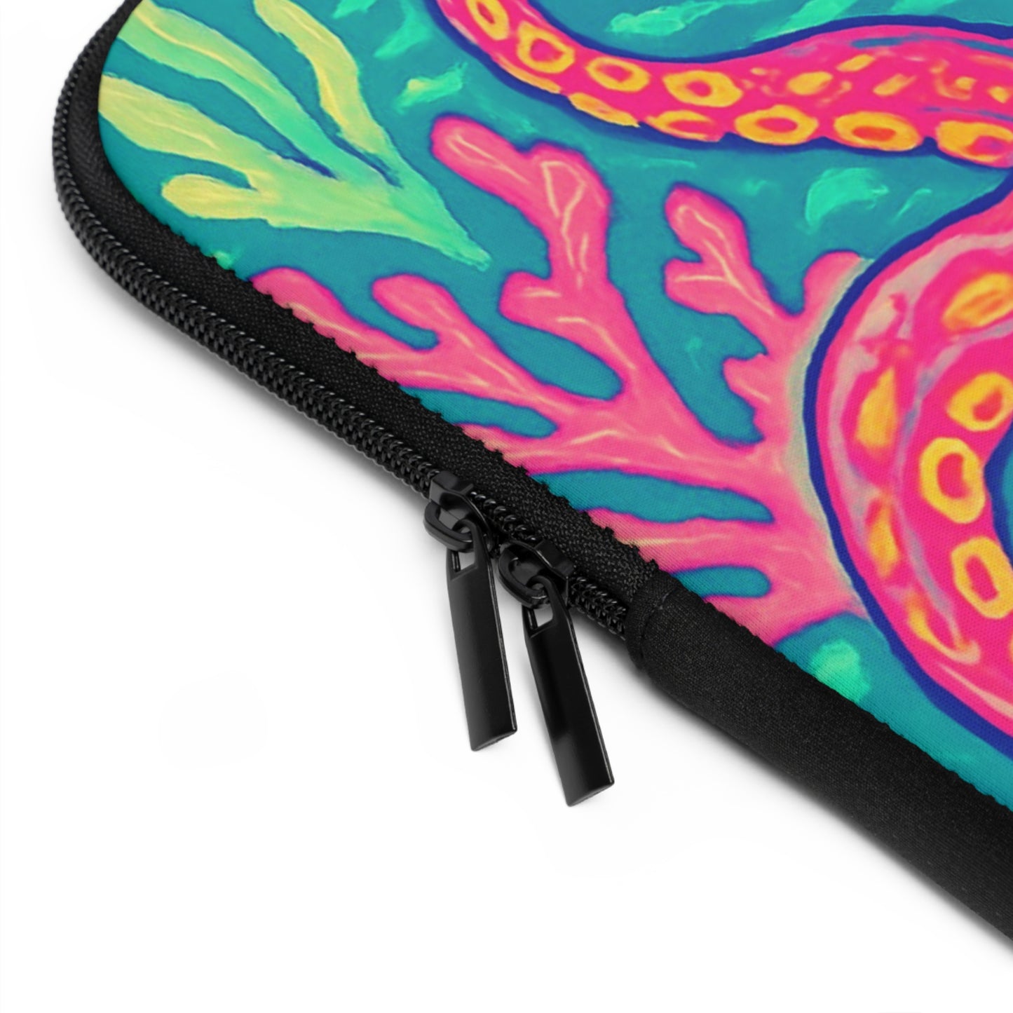 Tropical Laptop Sleeve, 5 Sizes - Perfect for Beach Lovers & Students / Octopus Kraken Joe, Red