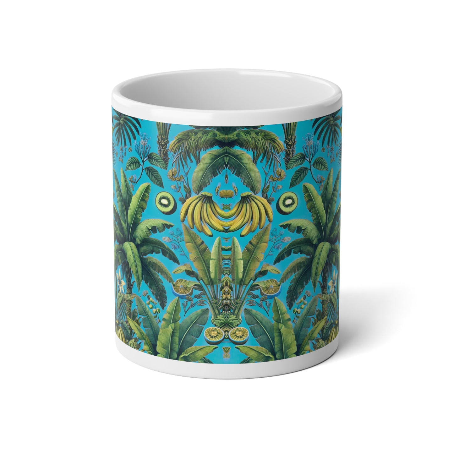 Jumbo Mug, 20oz, More Tropical Fruit Turquoise | Tropical Coffee Cup