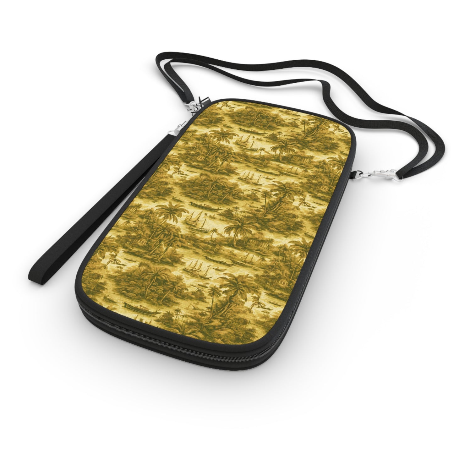 Passport Wallet – Perfect for Travelers & Adventurers / Tropical Toile, Gold