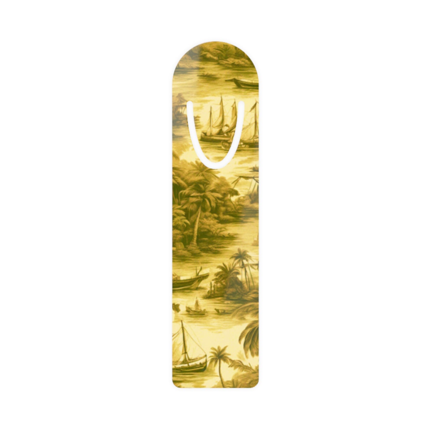 Bookmark - Aluminum, Tropical Toile, Gold