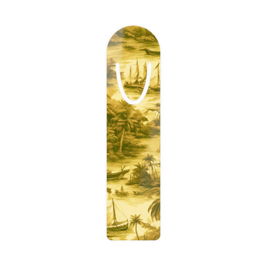 Bookmark - Aluminum, Tropical Toile, Gold