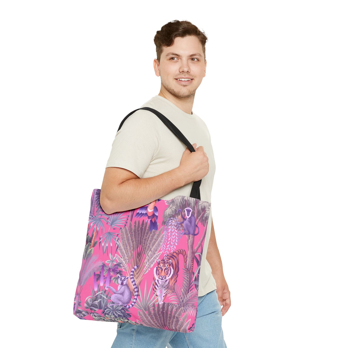 Tiger Haven, Pink Tote Bag - 3 Sizes