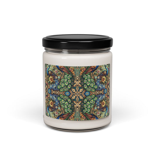 Vibrant Scented Soy Candle - 9oz Eco-Friendly Home Decor / Kaleido Peacock Royals