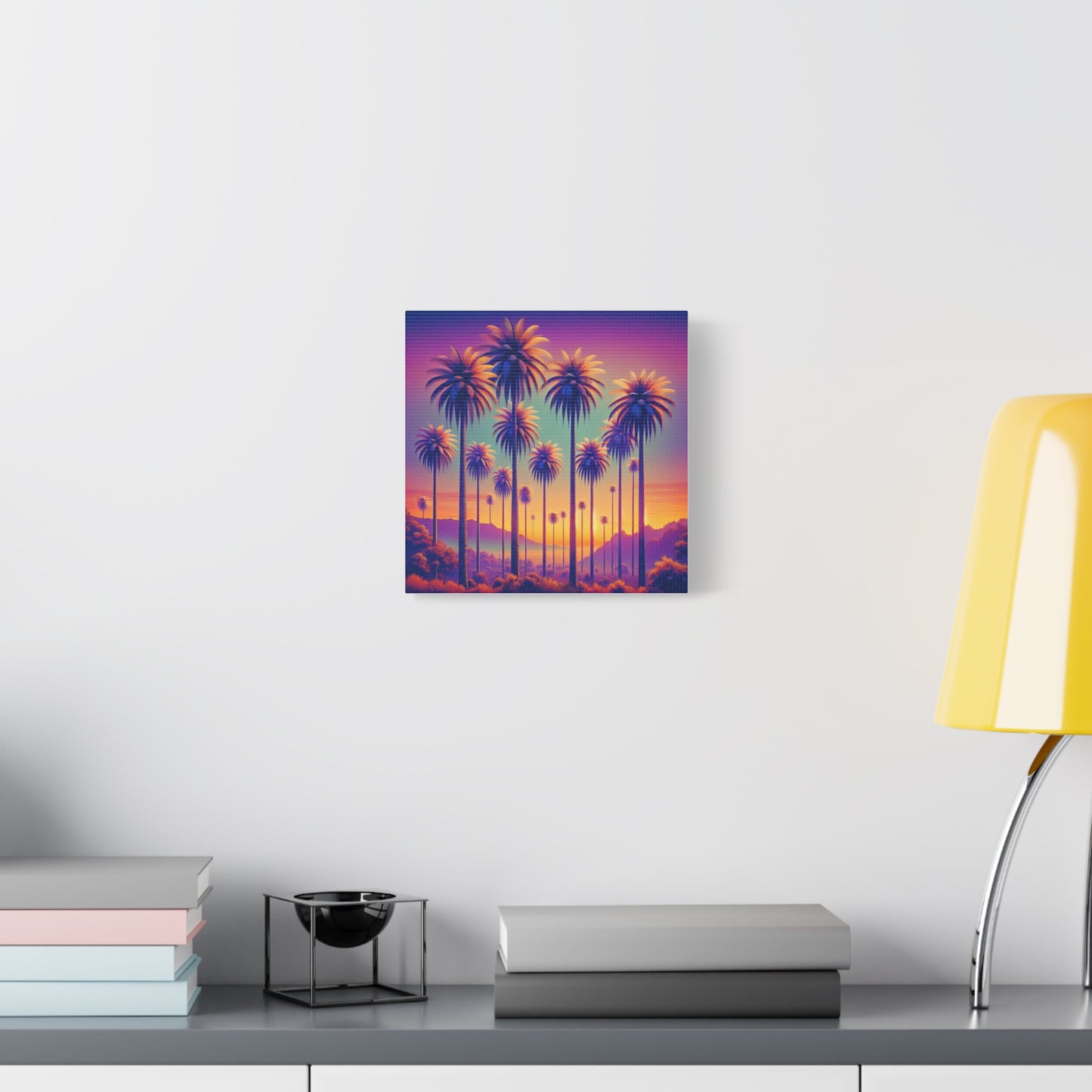 Matte Canvas, Stretched, Various Sizes / Sunset Palms