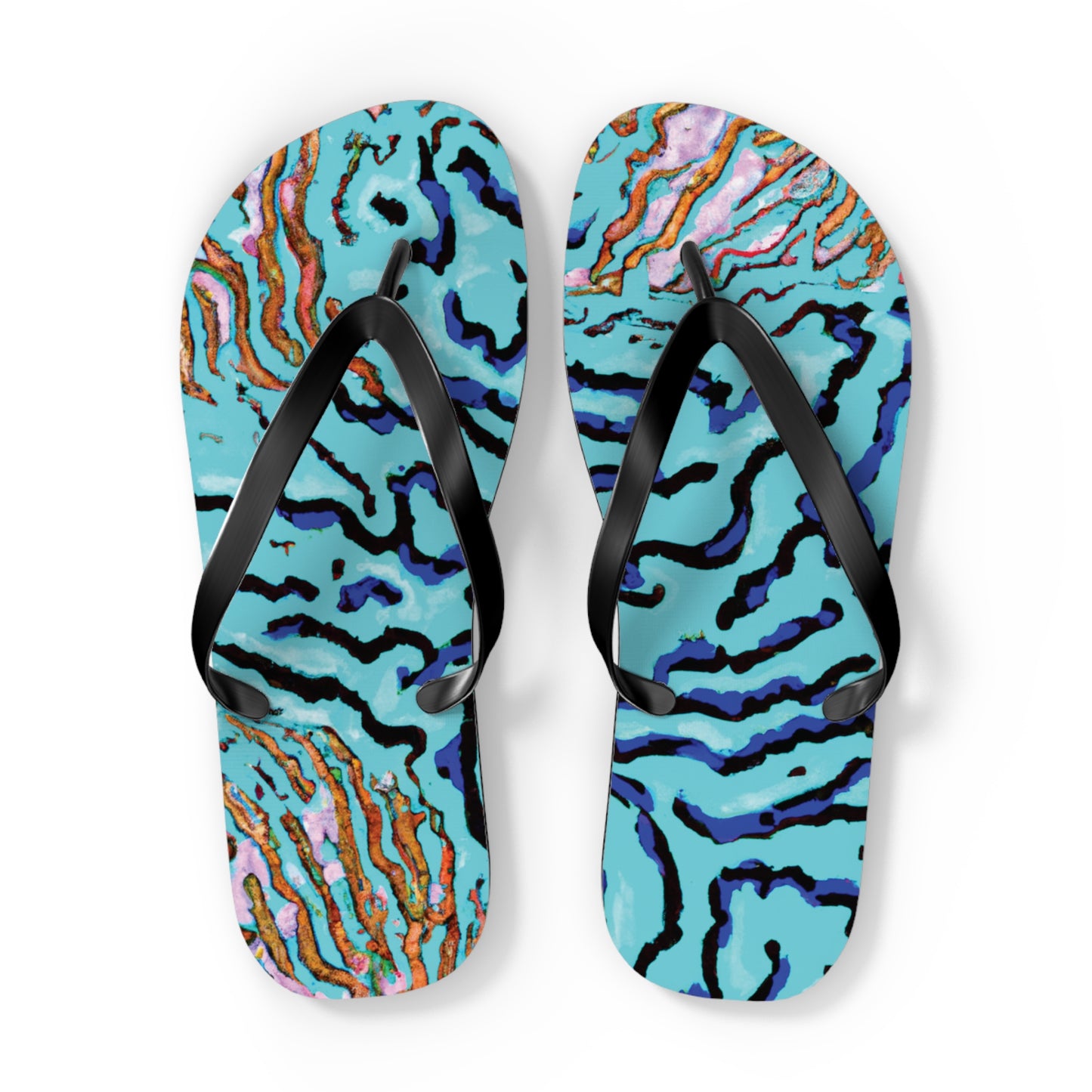 Flip Flops - Wild Coral Reef, Turquoise