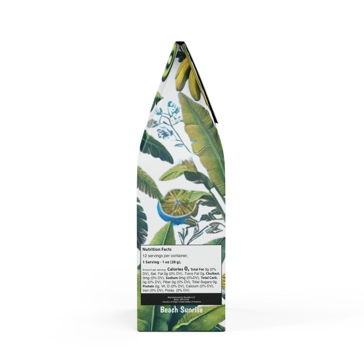 Beach Sunrise Blend™ (Light Roast) Specialty Grade Craft Coffee / Palms and More Tropical Fruit, White