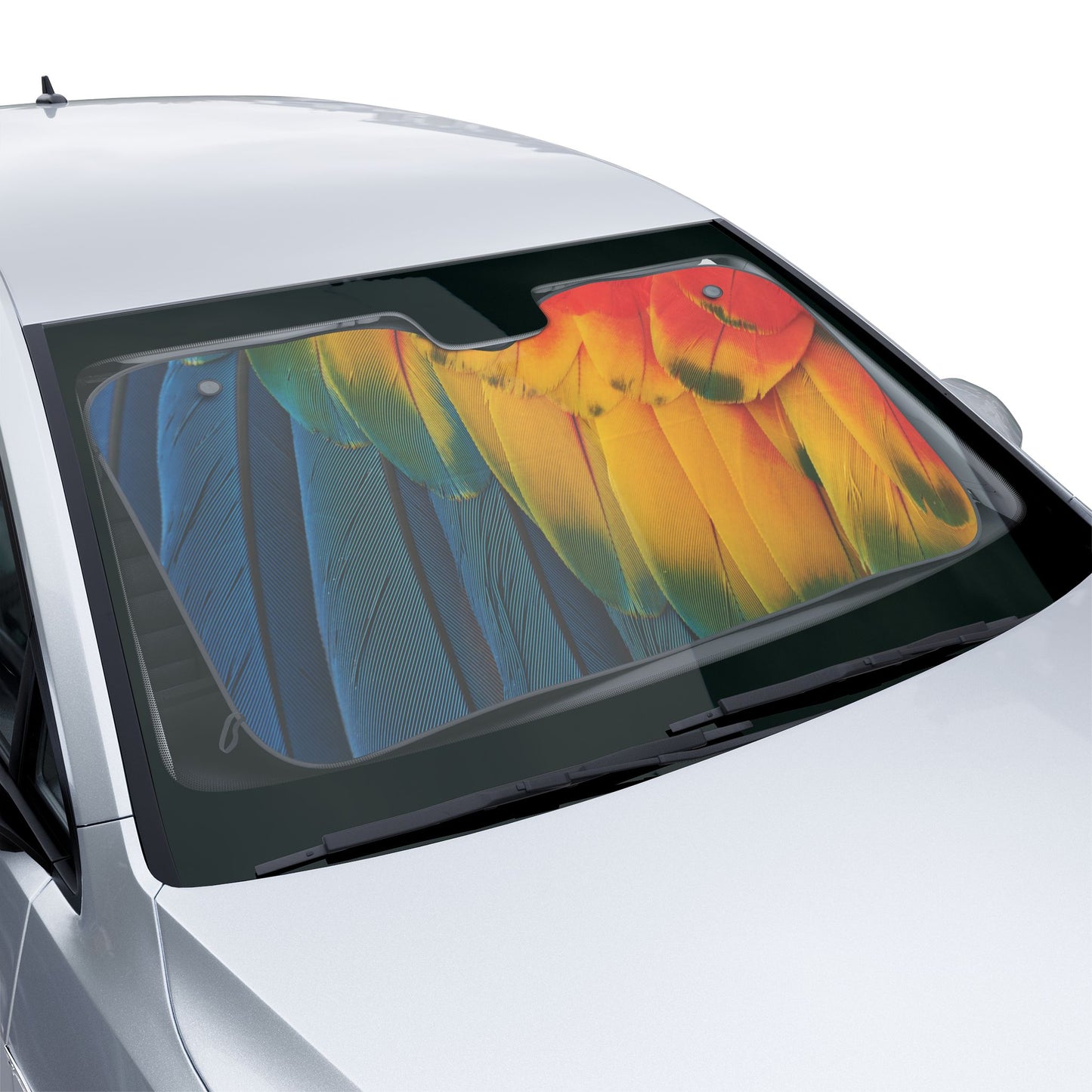 Tropical Avian Car Sun Shades / Macaw Colorful Feathers