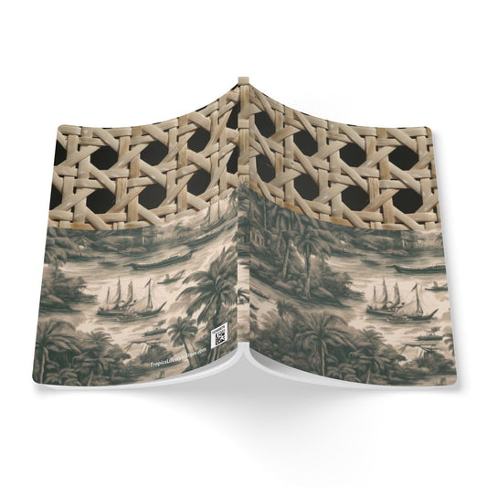 Softcover Journal - Wicker/Tropical Toile #1, Black