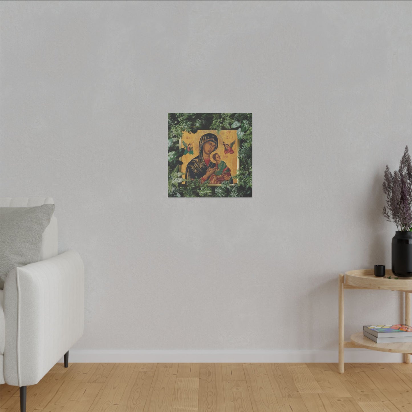 "Tropical Our Lady of Perpetual Help" Canvas Artwork - Stretched Canvas Print / Virgin Mary