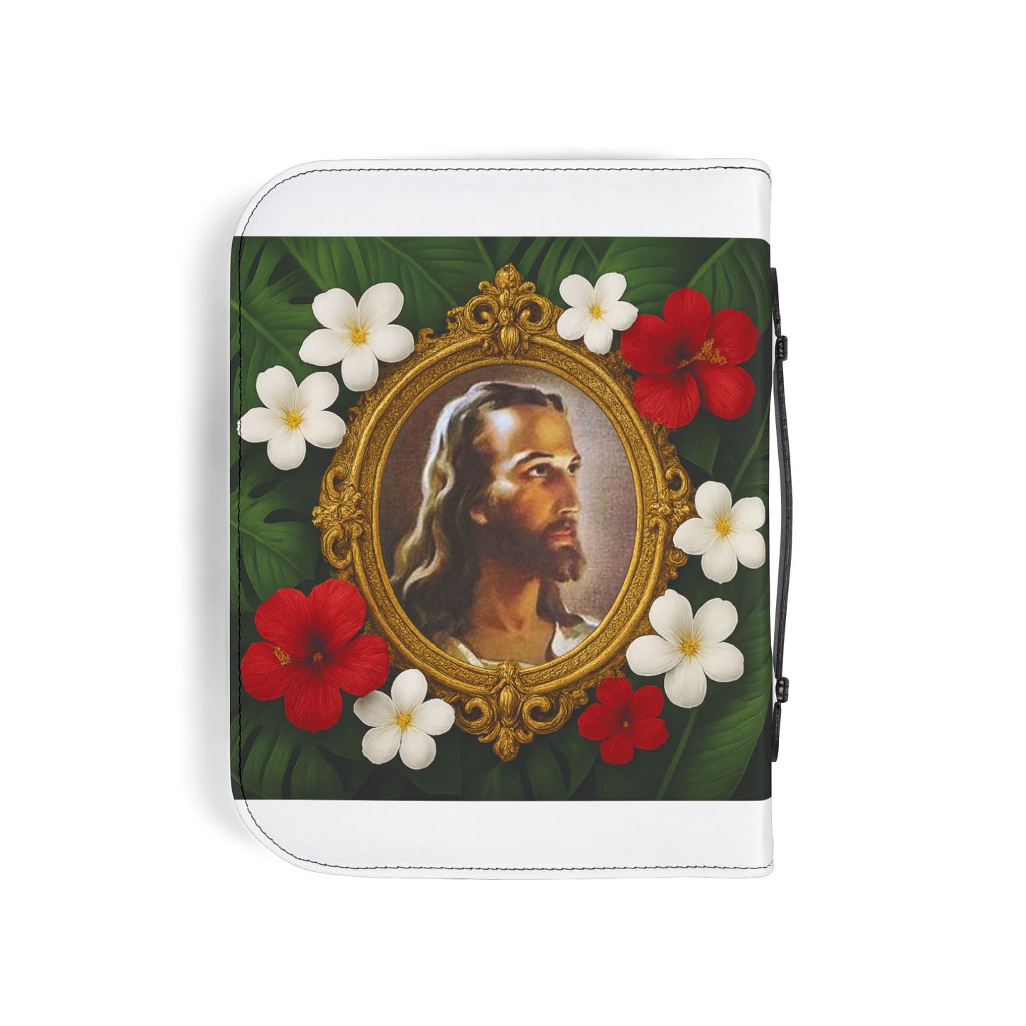 Tropical Jesus Bible Cover, White / Floral Bible Cover Protector, Christian Church Accessories