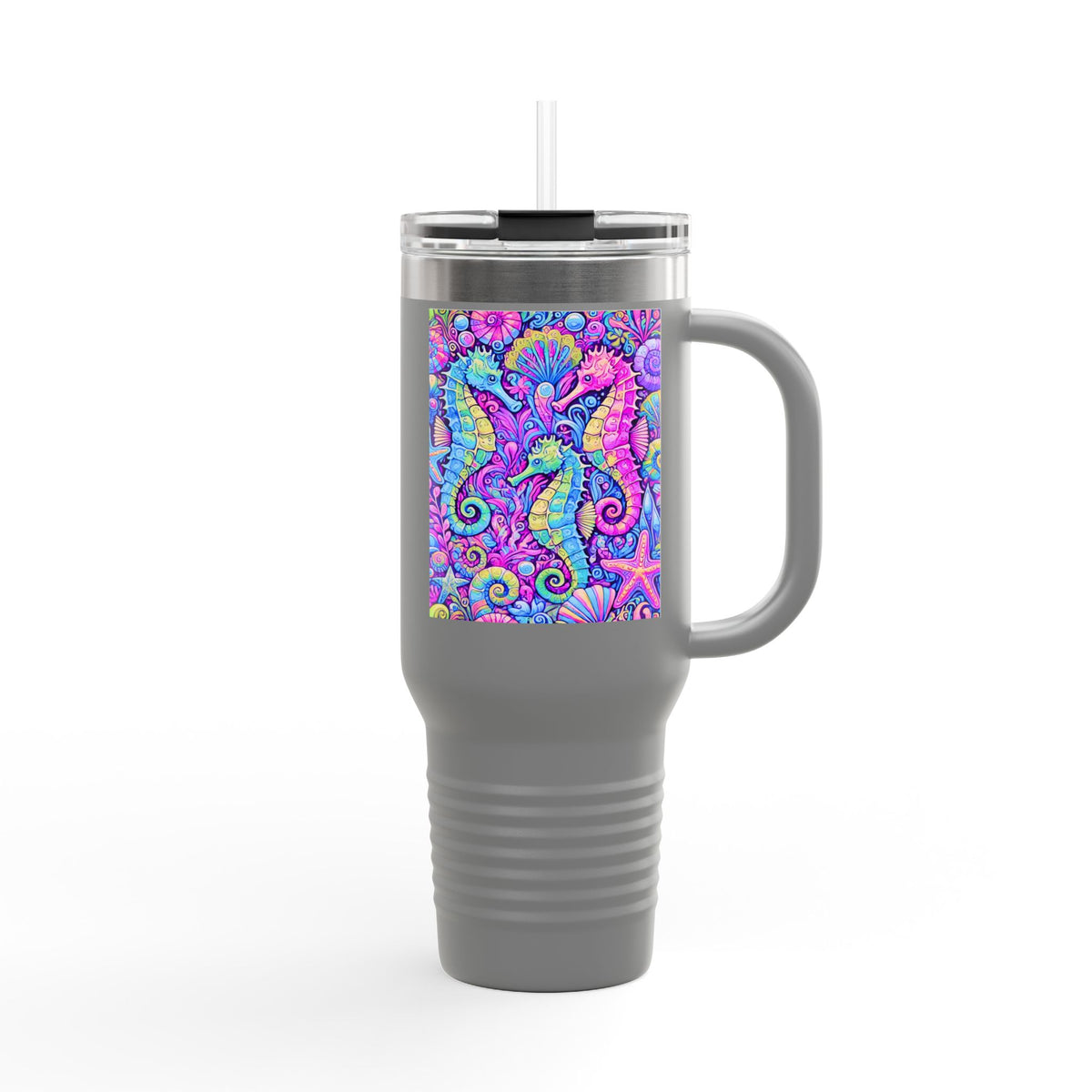 Seahorses/Fantasy Pop nsulated Travel Mug - 40oz - Perfect for Outdoor Adventures