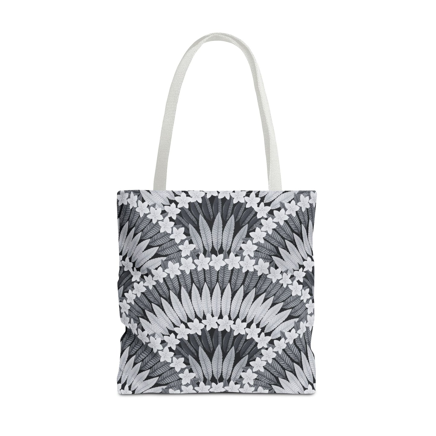 Plumeria and Palms BlackTote Bag - 3 Sizes