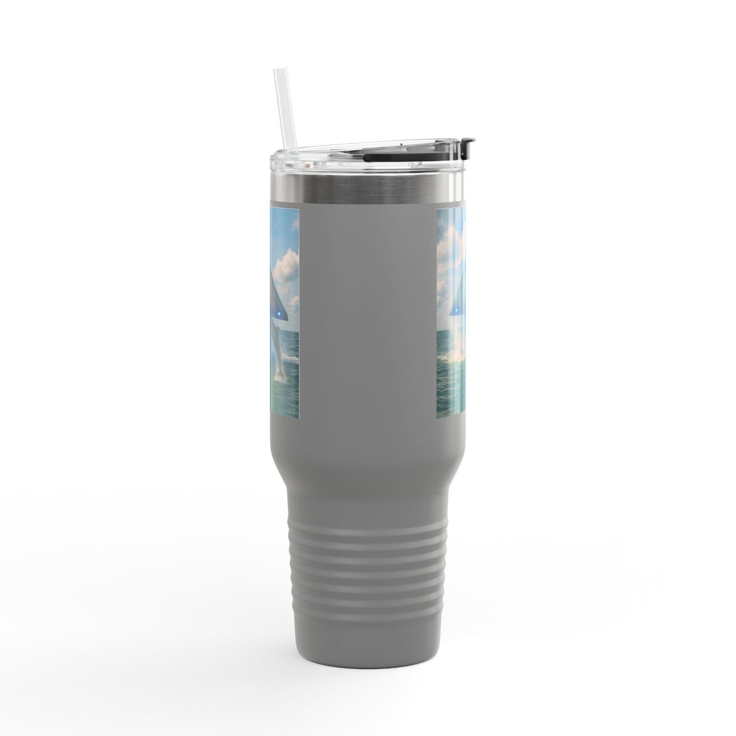 Insulated Travel Mug, 40oz / UFO and Dolphin